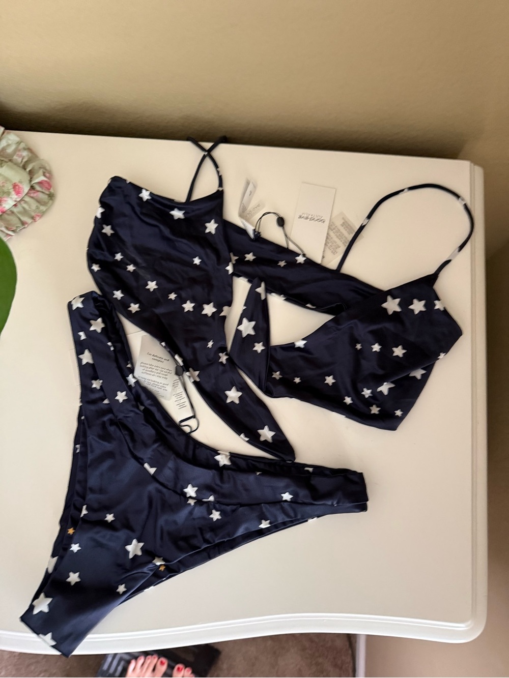 bond-eye Navy Star Print Bikini Set